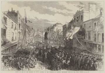Volljährigkeit des Marquis von Bute, Ankunft des Marquis in Cardiff, Prozession durch die High Street